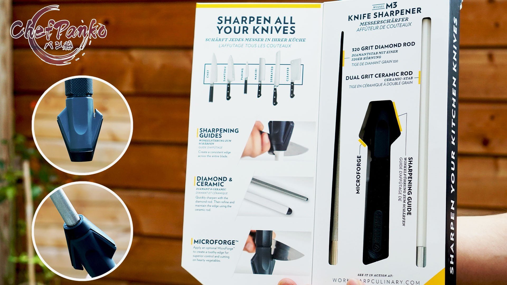 Worksharp M3 Knife Sharpener - Honing Rod & Microforge