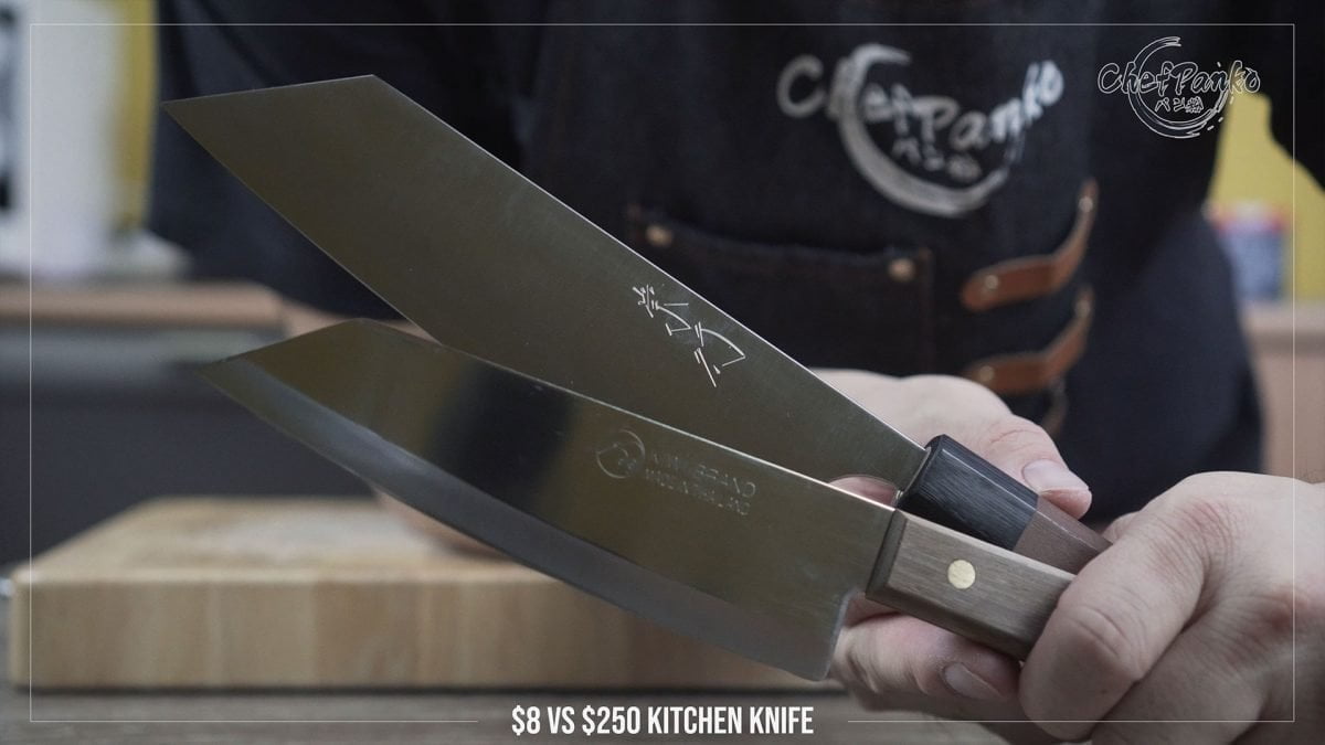8 Cheap Kitchen Knife vs. Expensive kitchen knife 250 Kiwi Brand