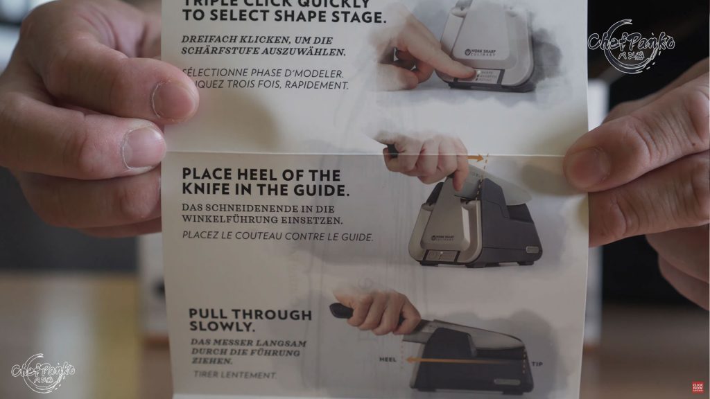 The picture shows the knife heel exposed which can create confusion