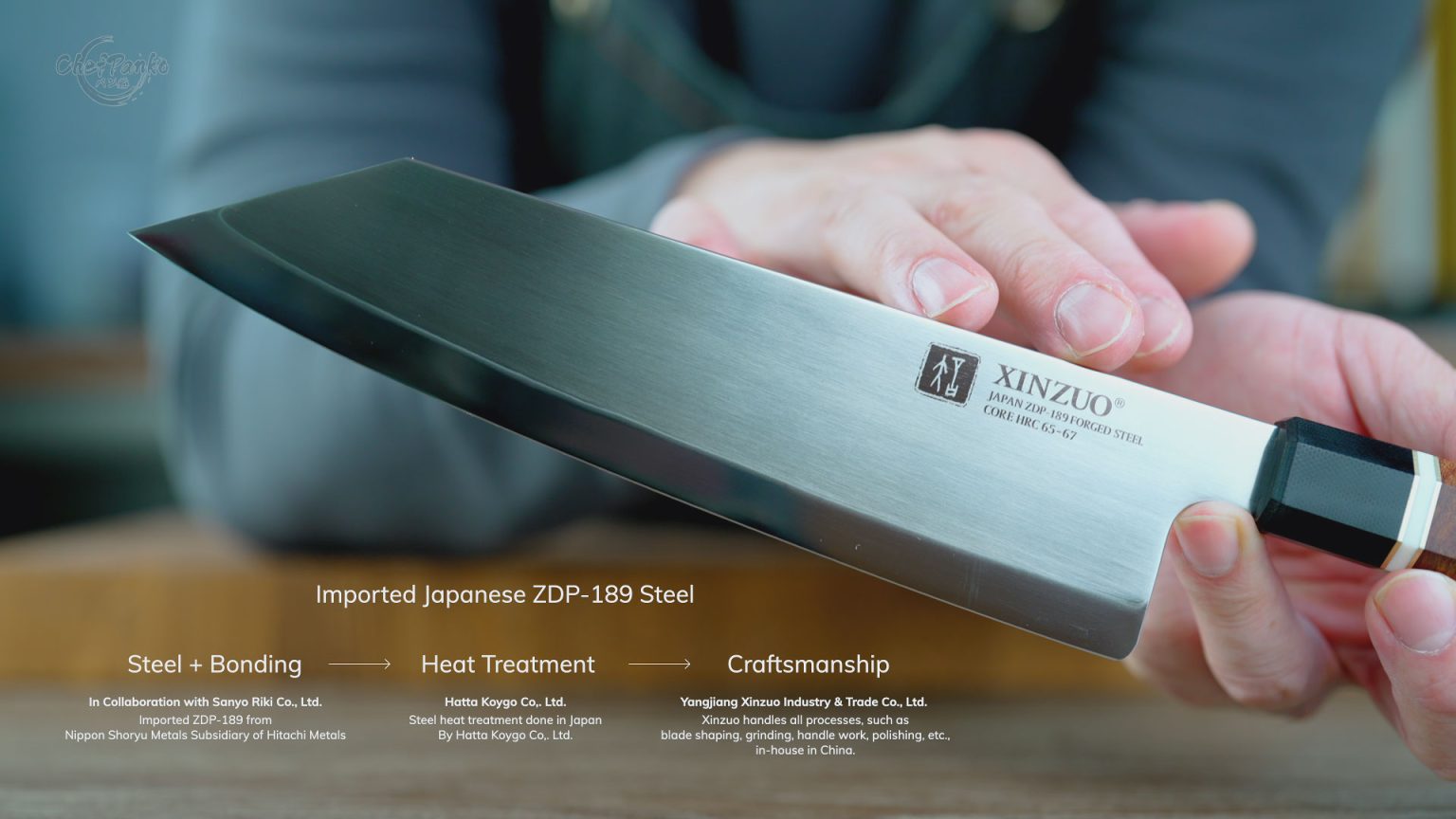 Xinzuo Zhen Series Chef's Knife with Japanese ZDP189 Review ChefPanko
